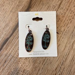 Copper and teal earrings